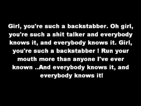 backstabber lyrics|back stabbers songs.